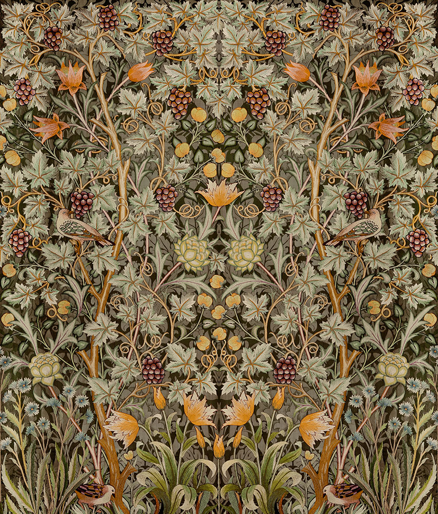 Multicolored wallpaper with animal, floral, and photo wallpaper patterns