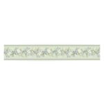 Green wallpaper with a floral and border pattern