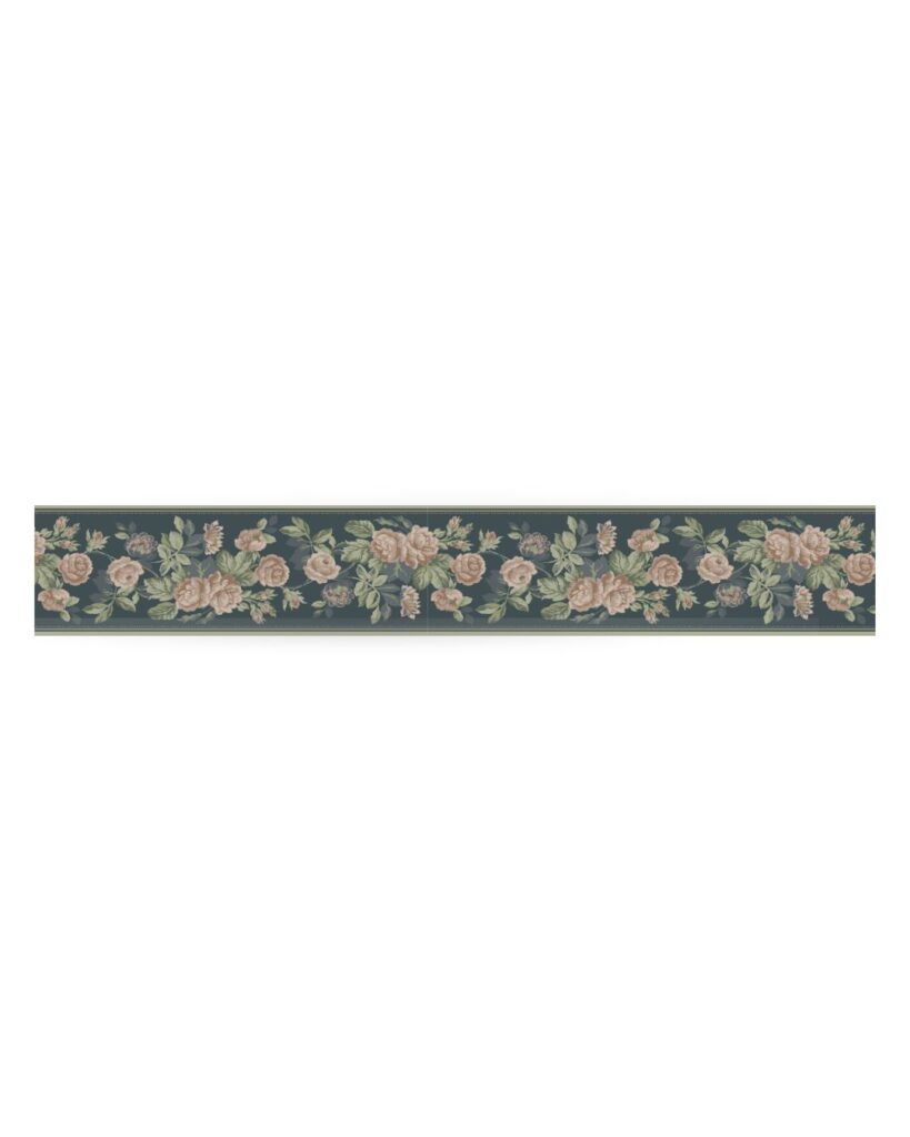 Blå tapet med Blommigt, Bård mönster