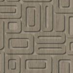 Brown wallpaper with a wood-grain finish, geometric pattern