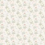 Beige tapet med Blommigt mönster