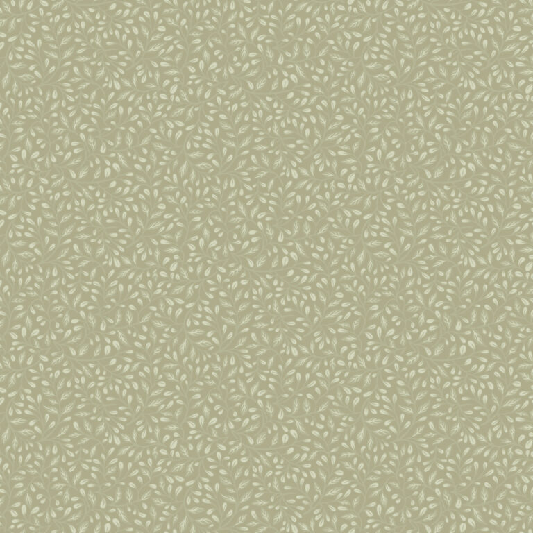 Green wallpaper with a leaf pattern