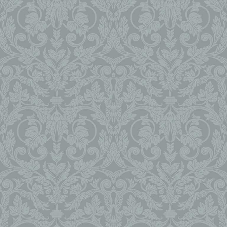 Gray, Blue Wallpaper with a Medallion Pattern