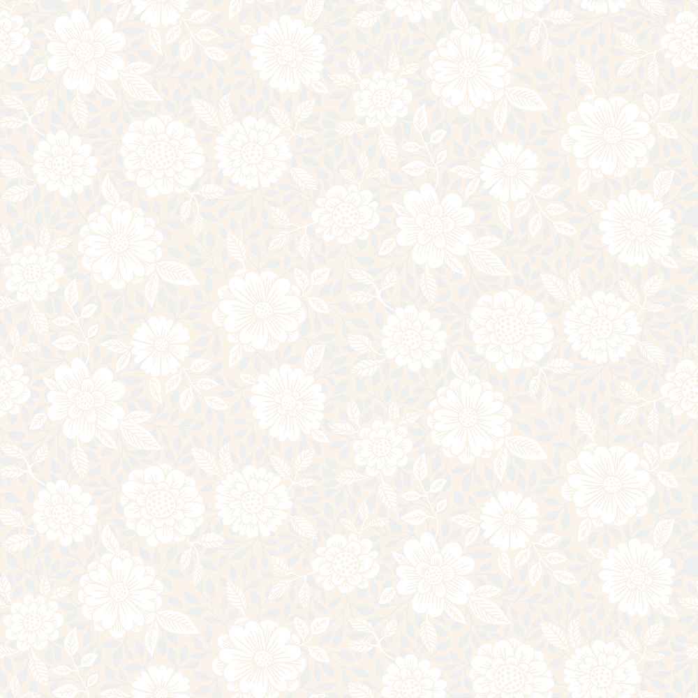 Vit, Beige, Neutral tapet med Blommigt,  mönster