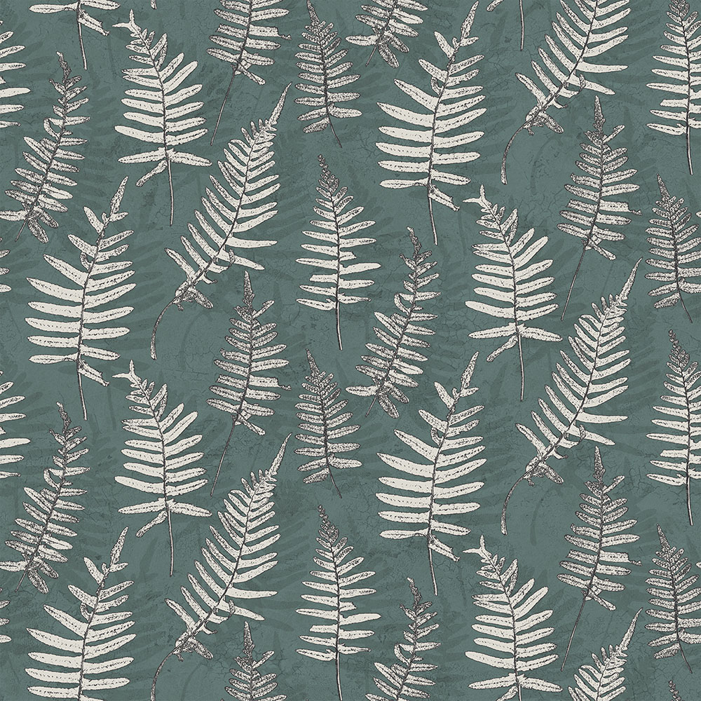 Green wallpaper with leaves, forest pattern