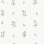 Gray wallpaper with a floral pattern