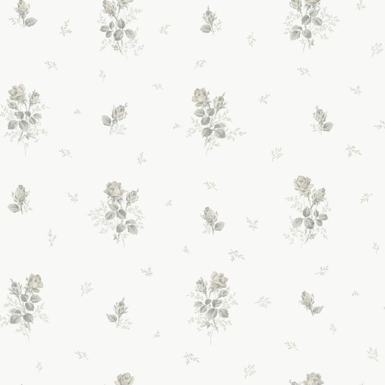 Grå tapet med Blommigt mönster