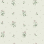 Gray wallpaper with a floral pattern