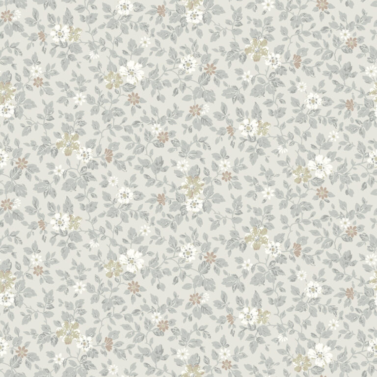 Blue Wallpaper with a Floral Pattern