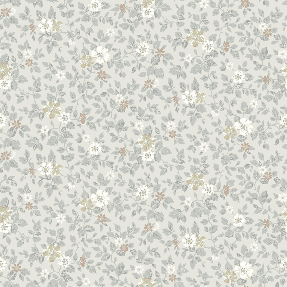 Blue Wallpaper with a Floral Pattern