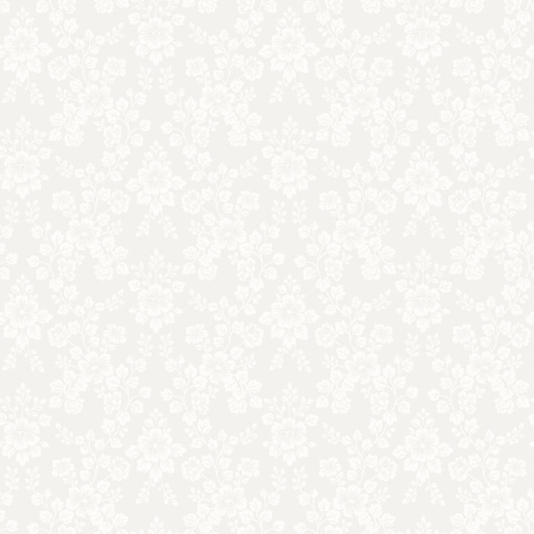 Gray wallpaper with a floral, medallion pattern