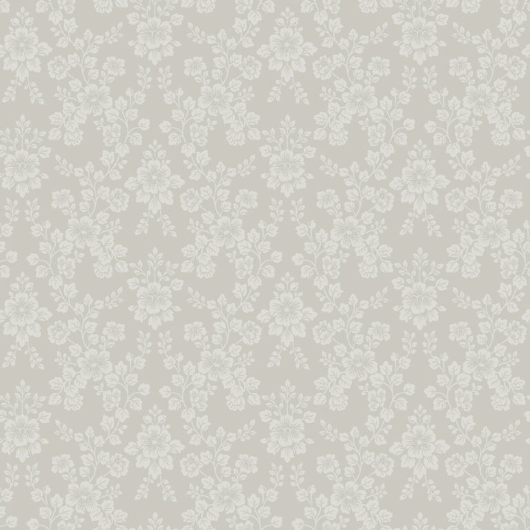 Beige wallpaper with a floral medallion pattern