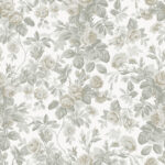 Gray wallpaper with a floral pattern