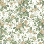 Brown and Yellow Wallpaper with a Floral Pattern