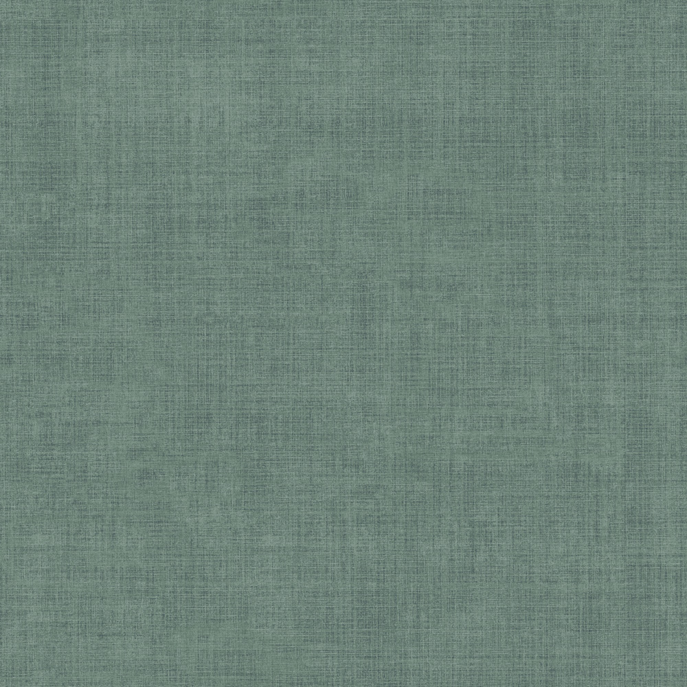 Green wallpaper with a solid-color, linen pattern
