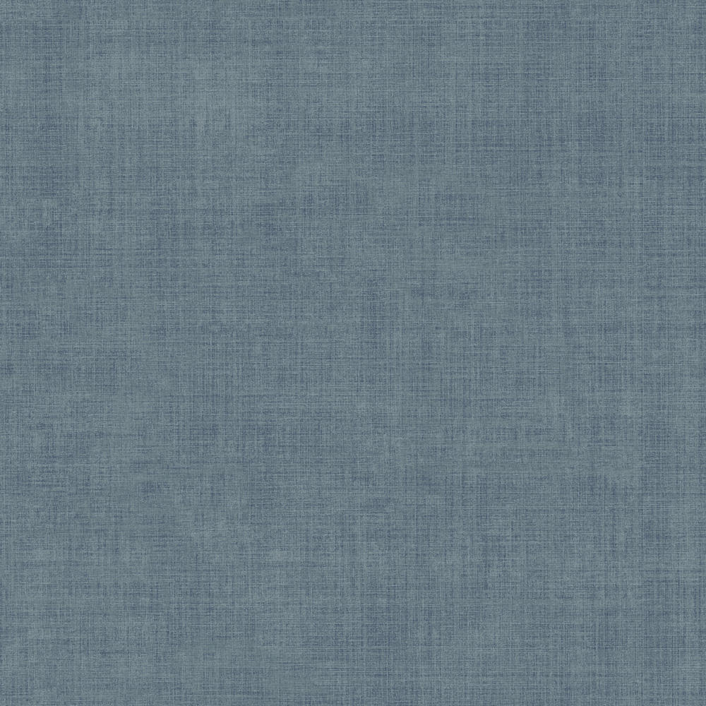 Blue wallpaper with a solid-color, linen pattern