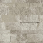 Beige, gray wallpaper with stone and brick patterns