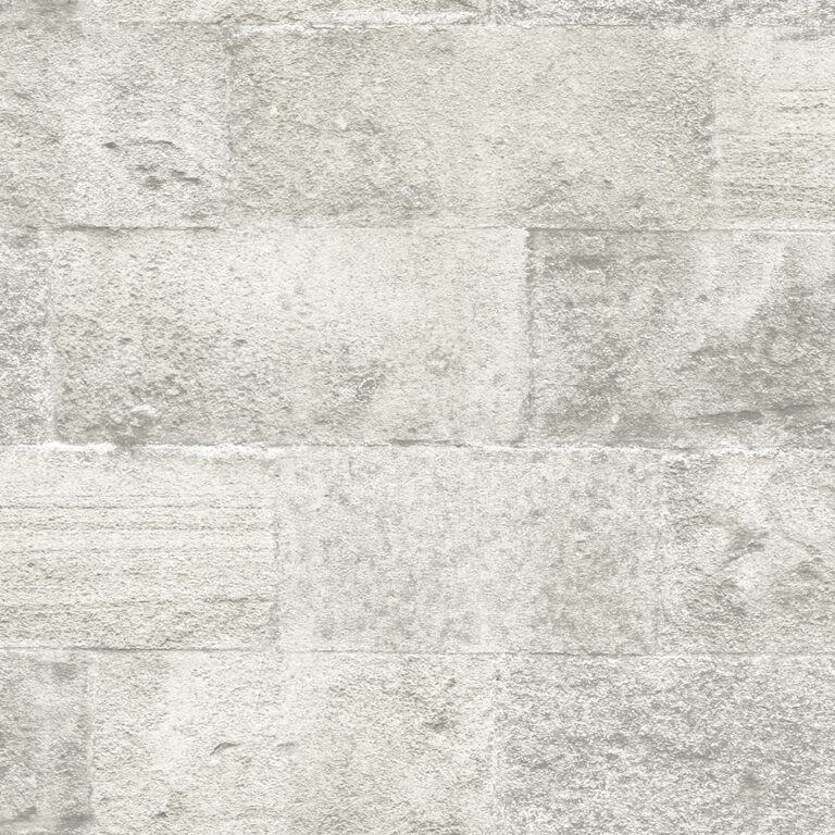Gray, neutral wallpaper with a stone and brick pattern