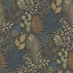 Brown wallpaper with a leaf pattern