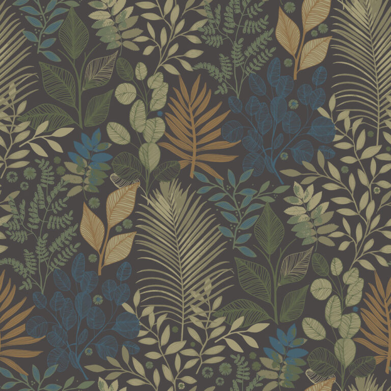 Brown wallpaper with a leaf pattern