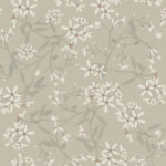 Beige wallpaper with a floral pattern