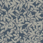 Blue wallpaper with a leaf pattern