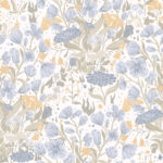 Blue Wallpaper with a Floral Pattern