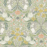 Gray, Multicolored, Green wallpaper with a floral pattern