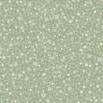 Green wallpaper with floral, small patterns, and leaf patterns