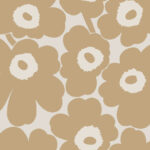 Brown wallpaper with a floral, retro pattern