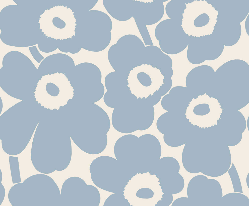 Blue Wallpaper with a Floral Pattern