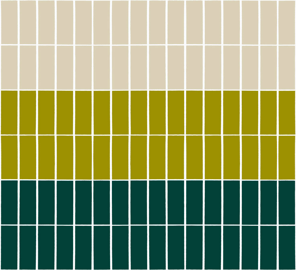 Beige, Grön tapet med Geometriskt, Rutigt mönster