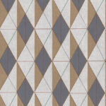 Multicolored wallpaper with a geometric, checkered pattern