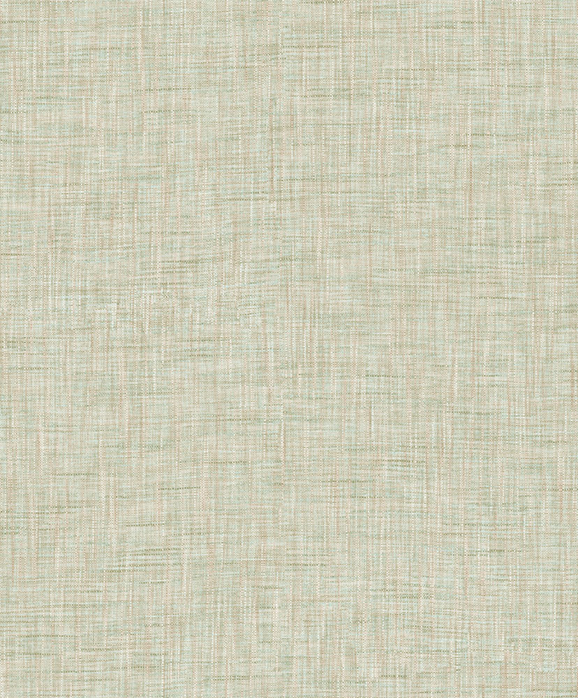 Green wallpaper with a linen pattern