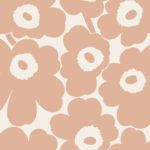 Pink wallpaper with a floral, retro pattern