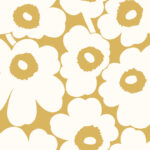 Gold Wallpaper with Floral, Retro Pattern