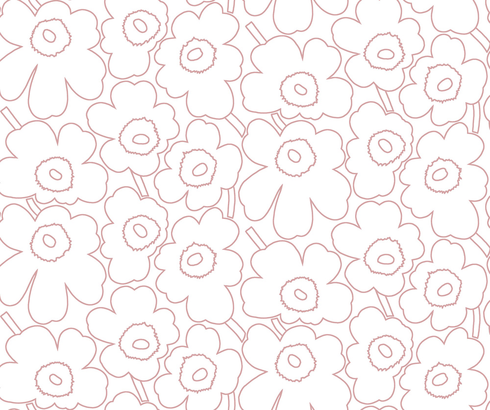 Rosa tapet med Blommigt, Retro mönster