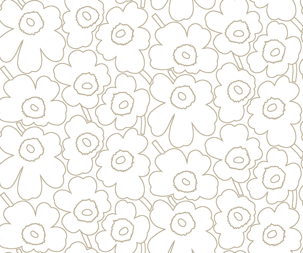 Neutral tapet med Blommigt, Retro mönster