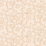 Pink and Beige Wallpaper with a Floral, Retro Pattern