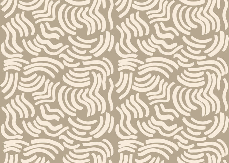 Beige tapet med Figurativt, Retro mönster