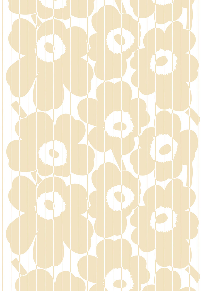 Beige tapet med Blommigt, Retro mönster