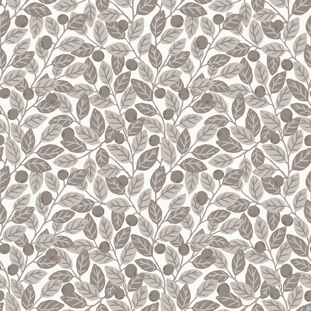 Beige tapet med Blad, Frukt mönster