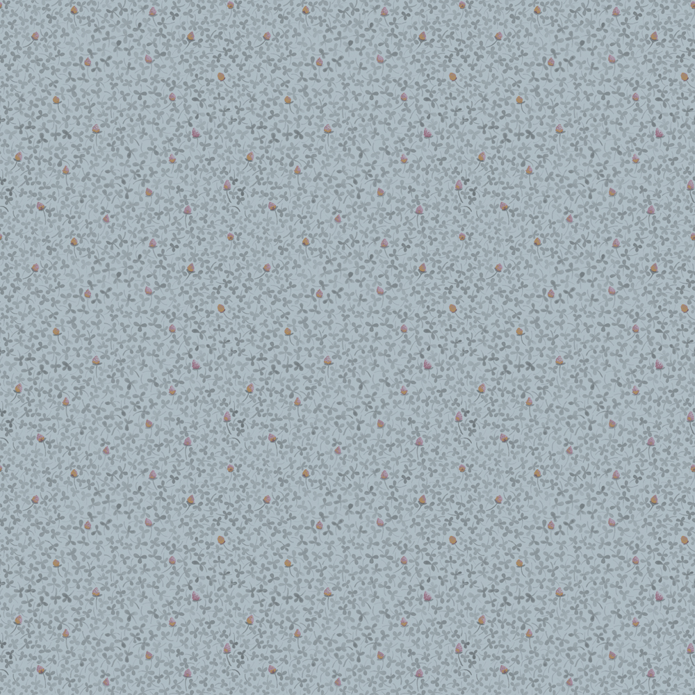 Blue wallpaper with a small pattern, leaf pattern