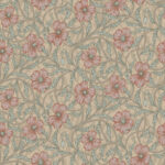 Beige, Pink wallpaper with floral, large-scale pattern