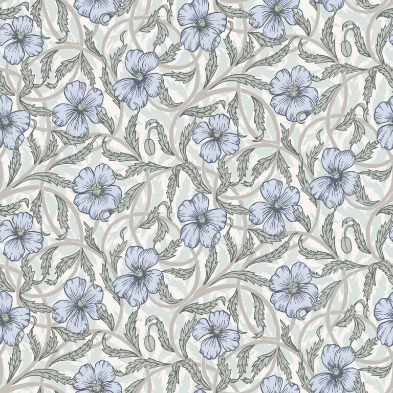 Neutral, Gray wallpaper with a floral, large-scale pattern