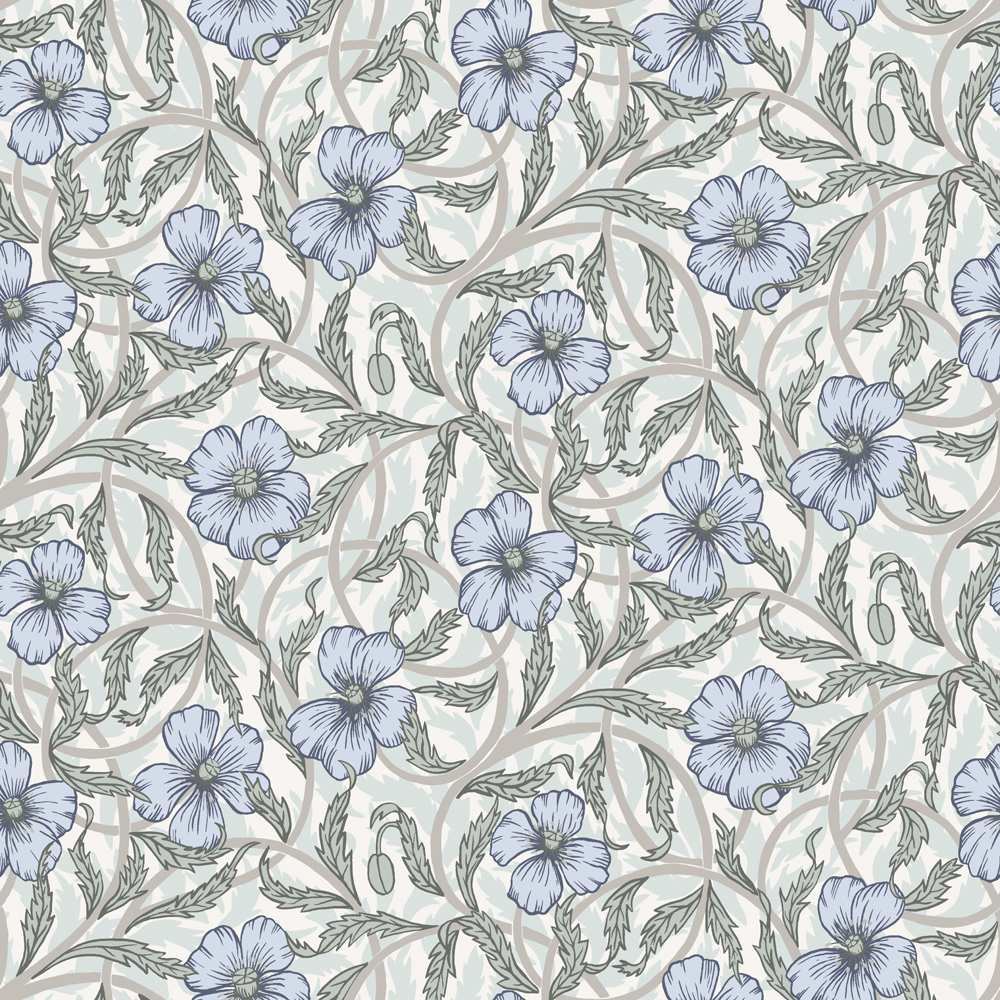 Neutral, Gray wallpaper with a floral, large-scale pattern