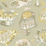 Multicolored wallpaper with a children's pattern