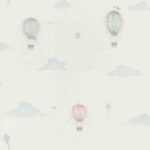 White Wallpaper with Children, Figurative Pattern