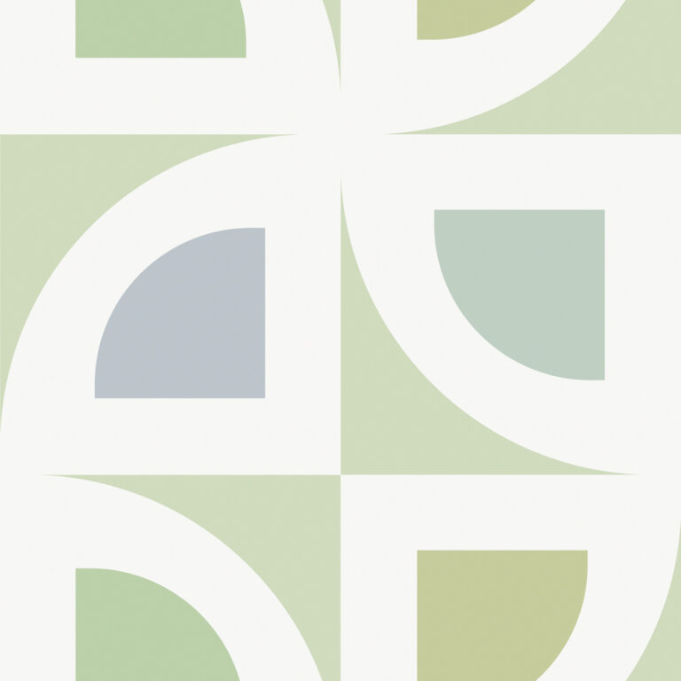 Green Wallpaper with a Retro, Geometric Pattern