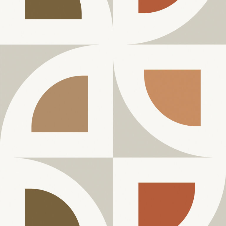 Gray wallpaper with a geometric, retro pattern